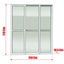 Ver imagem 4 de Porta Correr 3 Folhas Móv.1/3 210 x 150 Elite c/Fecho Autom V.Liso Branco Brimak