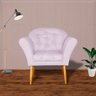 Poltrona Decorativa Amélia Pés Palito Suede Lilás - DS Estofados - 2