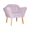 Poltrona Decorativa Amélia Pés Palito Suede Lilás - DS Estofados - 3