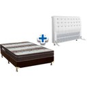 Ver imagem 1 de Cama Box Queen CRC + Colchão Ortopédico Light Ortobom + Cabeceira Dama Branco/Preto