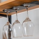 Ver imagem 2 de Suporte Porta 3 Taças de Vinho Cinza Parede Armário Pendurador de Taça Masutti Organize