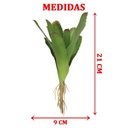 Ver imagem 2 de Kit 4 Peças Bromélia Planta Artificial Verde 8 Folhas 21cm