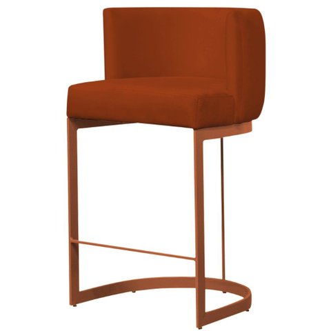 Banqueta Decorativa Emily Base Metal Bronze:telha