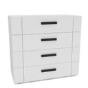 Ver imagem 3 de Cômoda com 4 Gavetas 90cm 240841 Linha Lisboa Politorno Móveis