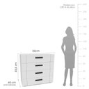Ver imagem 2 de Cômoda com 4 Gavetas 90cm 240841 Linha Lisboa Politorno Móveis