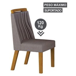 Cadeira para Mesa de Jantar Siena Mdf Freijó Linho Cinza - Leifer Móveis - 4