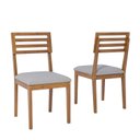 Ver mais imagens de Conjunto Sala de Jantar Caju 210cm com Vidro e 8 Cadeiras Juparanã Marrom/Off White/Cinza