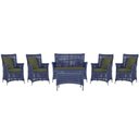 Ver imagem 1 de Jogo Sofá 4 Poltronas e Mesa Igapó Fendi E13 Trama Original Azul