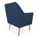 Ver imagem 5 de Kit 02 Poltronas Decorativa Julia Veludo Azul Marinho Pés Palito Castanho - Pallazio