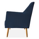 Ver imagem 6 de Kit 02 Poltronas Decorativa Julia Veludo Azul Marinho Pés Palito Castanho - Pallazio