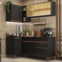 Ver imagem 2 de Cozinha Completa de Canto com Armário e Balcão Preto Reims