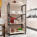 Ver imagem 2 de Estante Armário Steel 90cm Estilo Industrial com Pés em Aço Preto/off White