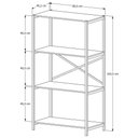 Ver imagem 3 de Estante Armário Steel 90cm Estilo Industrial com Pés em Aço Preto/off White