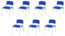 Ver imagem 2 de Kit 7 Cadeira Iso Infantil Creche, Escola Base Branco Azul