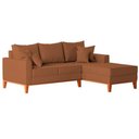 Ver imagem 3 de Sofá 3 Lugares Beny com Chaise Direito Linho Terracota