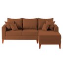 Ver imagem 1 de Sofá 3 Lugares Beny com Chaise Direito Linho Terracota
