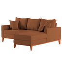 Ver imagem 4 de Sofá 3 Lugares Beny com Chaise Direito Linho Terracota