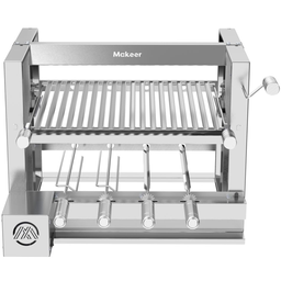 Kit Churrasqueira Gourmet Completa Preta Makeer Grill Elevatório 4 Espetos 1531 P - 3