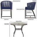 Ver imagem 2 de Mesa com 6 Cadeiras de Jantar Roma 120cm e Noronha em Alumínio Marrom Corda Náutica Estofado 10 Tram