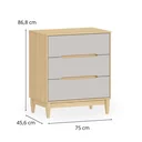 Ver imagem 4 de Cômoda Infantil Tomi 3 Gavetas – Cinza com Carvalho Malva