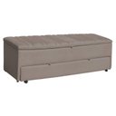 Ver imagem 1 de Calçadeira Baú Sapateira 160cm Ayla Suede Tampo Reto