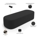 Ver imagem 5 de Cabeceira Cama Box Queen 160cm Lanna com Puff Recamier Doha W01 Bouclê Preto - Lyam Decor