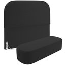 Ver imagem 1 de Cabeceira Cama Box Queen 160cm Lanna com Puff Recamier Doha W01 Bouclê Preto - Lyam Decor