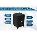 Ver imagem 2 de Multiuso Escritório ME4108 c/ 3 Gavetas e Rodízios Preto - Tecno Mobili