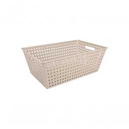 Cestão Organizador 38,6 L Retangular Plástico Cor Areia Coast Linha Flora Coza - 1