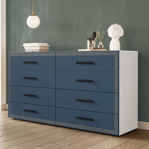 Cômoda Organizadora 150cm com 8 Gavetas 240829 Linha Valência Politorno