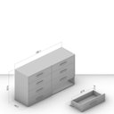 Ver imagem 3 de Cômoda Organizadora 150cm com 8 Gavetas 240829 Linha Valência Politorno