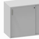 Ver imagem 7 de Armário para Escritório Baixo 120cm x 74cm com 2 Portas de Correr e Chave Corporate Cinza