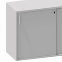 Ver imagem 5 de Armário para Escritório Baixo 120cm x 74cm com 2 Portas de Correr e Chave Corporate Cinza