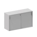 Ver imagem 2 de Armário para Escritório Baixo 120cm x 74cm com 2 Portas de Correr e Chave Corporate Cinza