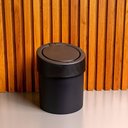 Ver imagem 2 de Lixeira Coza Plástica Click Preta 5 Litros 20 Cm de Diâmetro por 25,6 Cm Preto
