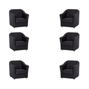 Ver imagem 1 de Kit 6 Poltronas Decorativa Reforçada Recepção Clinica Salão Courino Preto