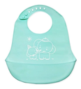 Ver imagem 1 de Babador Cata Migalhas em Silicone Reutilizável para Bebê Verde Agua Unyhome.
