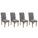 Ver imagem 1 de Cadeira Sala de Jantar 2cad142fr Kit 4 Un Freijo/veludo Titanio A050 - Kappesberg