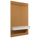 Ver imagem 2 de Painel Ripado Suspenso para TV até 55 Polegadas 100% MDF 138,6cmx240cm 2 Gavetas Arbo Marrom Cedro/Off White