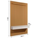 Ver imagem 3 de Painel Ripado Suspenso para TV até 55 Polegadas 100% MDF 138,6cmx240cm 2 Gavetas Arbo Marrom Cedro/Off White