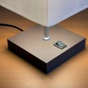 Ver imagem 5 de Kit 2 Abajur Luminaria de Mesa Quadrado Mdf Interruptor Ref 49 Decoração Casa Sala Quarto Escritório