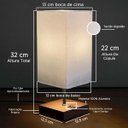 Ver imagem 3 de Kit 2 Abajur Luminaria de Mesa Quadrado Mdf Interruptor Ref 49 Decoração Casa Sala Quarto Escritório