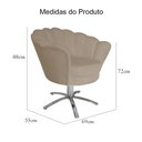 Ver imagem 5 de Poltrona Decorativa Pétala Pés Metal Giratório Suede Capuccino - Ds Estofados