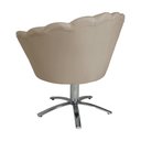 Ver imagem 4 de Poltrona Decorativa Pétala Pés Metal Giratório Suede Capuccino - Ds Estofados