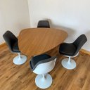 Ver imagem 1 de Mesa de Jantar Orgânica 120x125cm Tampo Freijó Base Freijó Freijó