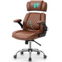 Ver imagem 1 de Cadeira YAMASORO Presidente Luxo em Couro  sintético Ergonômica Regulagem do Apoio de Cabeça e lomba