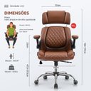 Ver imagem 6 de Cadeira YAMASORO Presidente Luxo em Couro  sintético Ergonômica Regulagem do Apoio de Cabeça e lomba