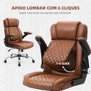 Ver imagem 2 de Cadeira YAMASORO Presidente Luxo em Couro  sintético Ergonômica Regulagem do Apoio de Cabeça e lomba