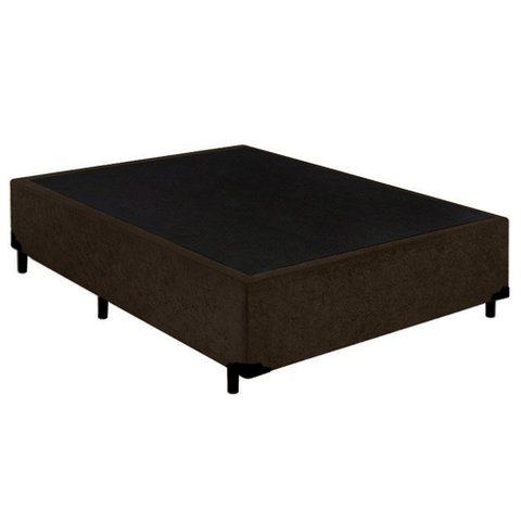 Cama Box Casal Suede Sereneprime Marrom 138x188x40