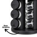 Ver imagem 4 de Porta Condimentos Base Giratória com 9 Potes de Vidro 80ml 3 Saídas - Praticasa